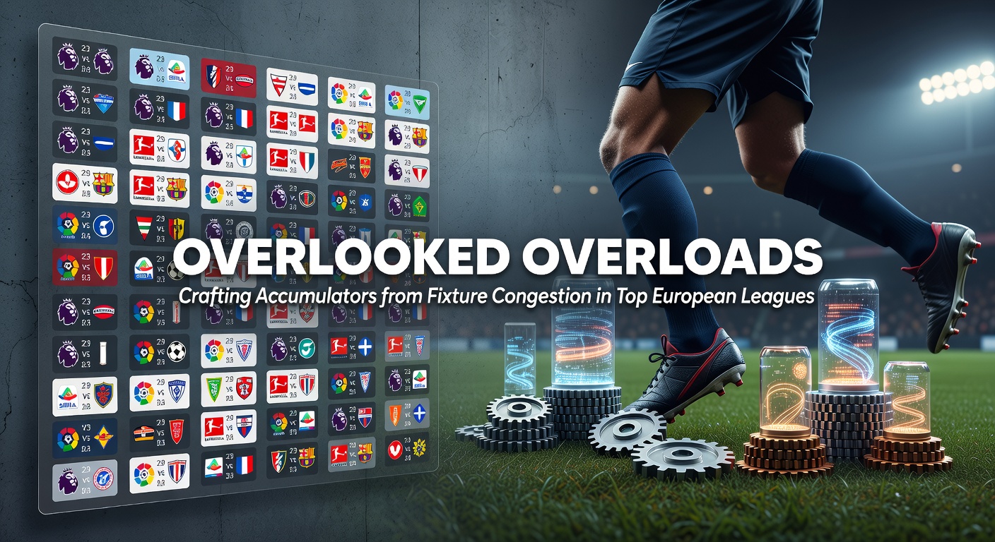 A packed football schedule calendar highlighting congested fixtures across Premier League, La Liga, Bundesliga, Serie A, and Ligue 1, with overlapping match dates in red