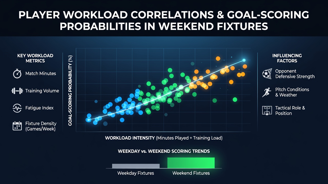Analysis of player workload data showing correlations with goal scoring in weekend fixtures