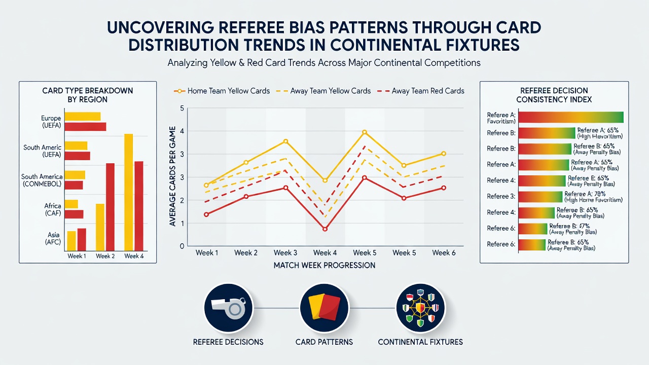 Statistical chart showing card distribution trends in European continental fixtures